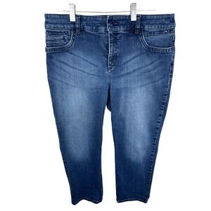 Chicos So Slimming Ankle Jeans Size 10 Medium 1.5 Cotton Straight Flare 32 waist